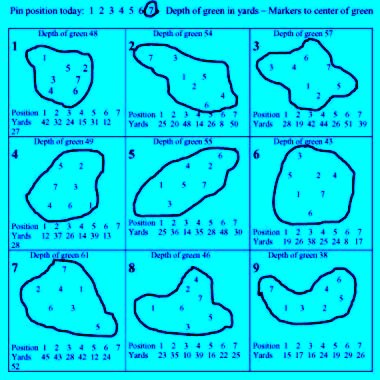 Pin sheet with position of the day